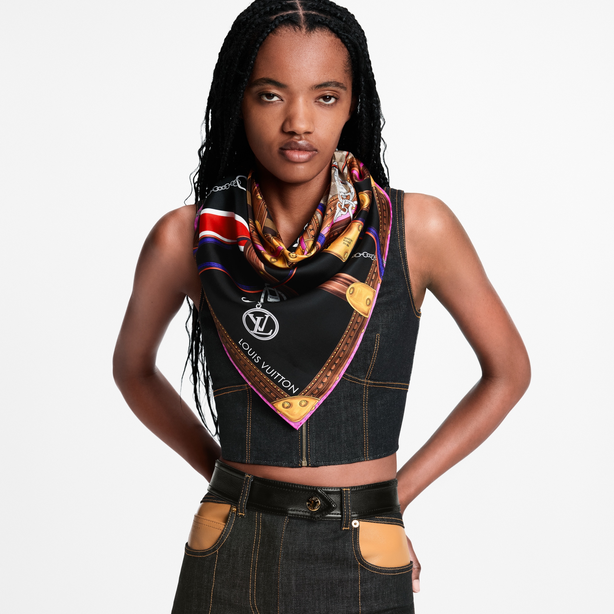 ルイ・ヴィトン シルクスカーフ ブラック ウィメンズ シルクスカーフ&バンドー - ブラック（黒）｜ルイ